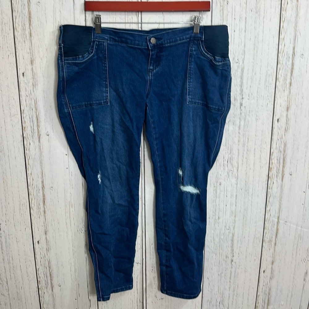 Jessica Simpson Maternity Jeans Side panel Size XL Dark wash